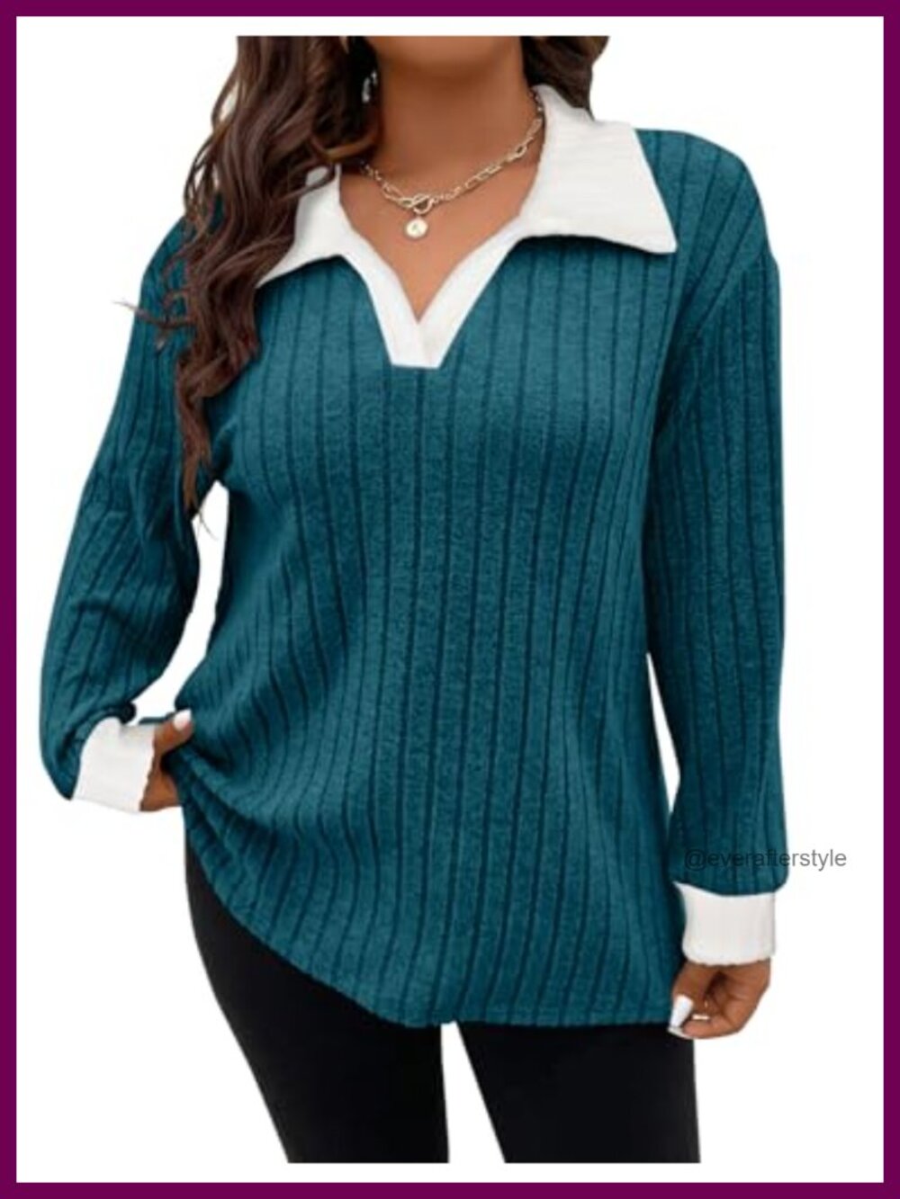 Plus Size Chunky Knit Tunic Sweater V Neck Long Sleeve Oversized